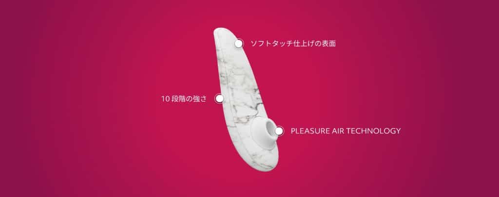 マリリン・モンローの特別版の製品が、ピンク色の背景の前に配置され、製品に関する機能が強調表示されている。