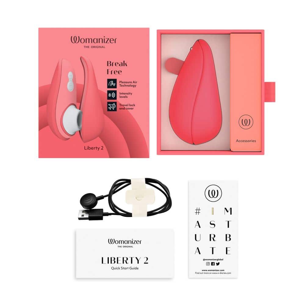 Womanizer Liberty 2の本体・USBケーブル・ガイド