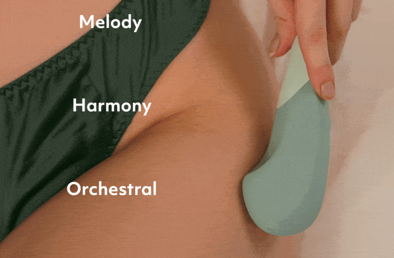 製品を使用し、「Melody」「Harmony」「Orchestral」といった異なるモードを示すアニメーションジフ