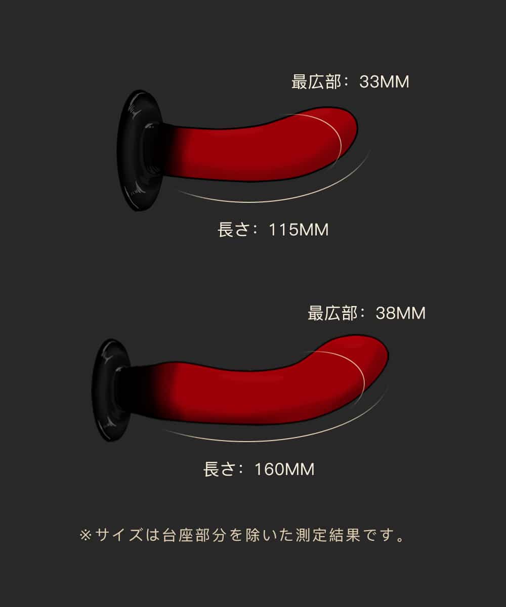 Phyra Gスポットディルドの寸法表